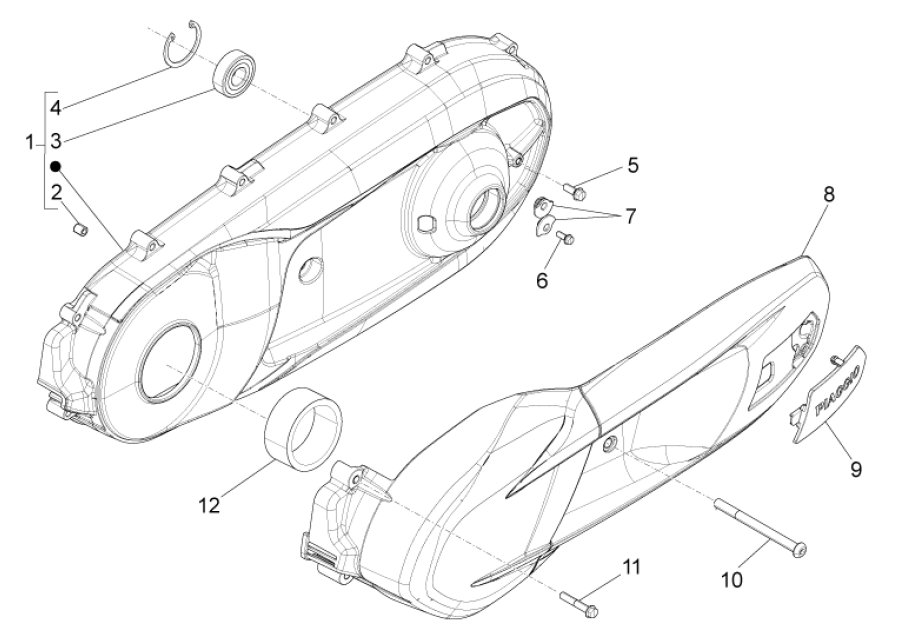 Kurbelgehäusedeckel - Piaggio MP3 350 Maxi Sport E4 ABS 2018-2020 Kurbelgehäusekühlung (EMEA)