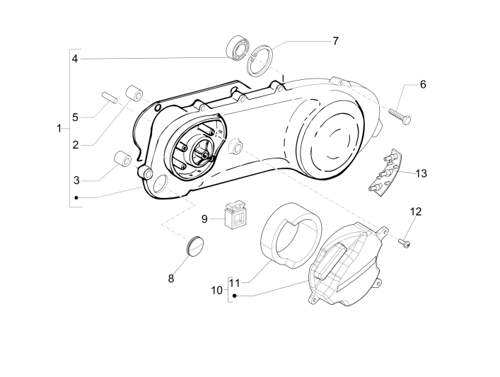 Kurbelgehäusedeckel - Kühlung des Kurbelgehäuses Piaggio Zip 50 SP 2006-2013