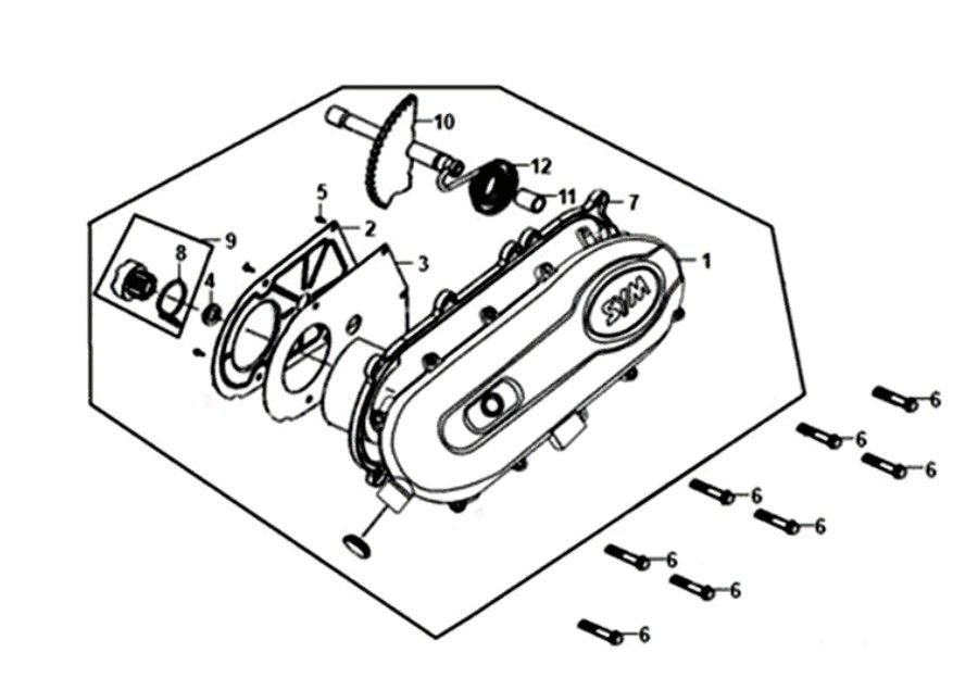 Kurbelgehäusedeckel außen Sym Symphony ST euro4
