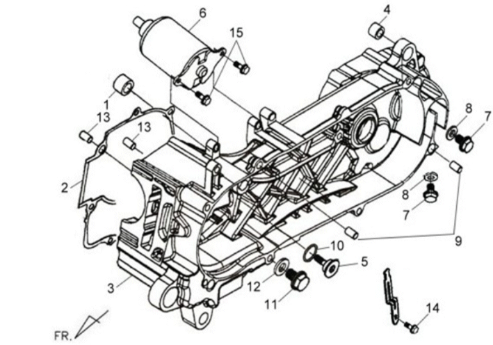 Linker Kurbelgehäusedeckel 2 Sym X'PRO 125