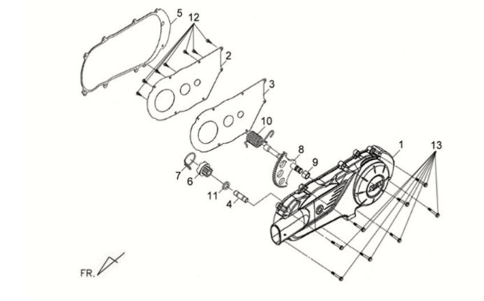 Linker Kurbelgehäusedeckel Sym Fiddle II 125S