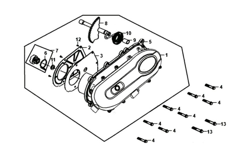 Carterdeksel links Sym Fiddle II Euro 4