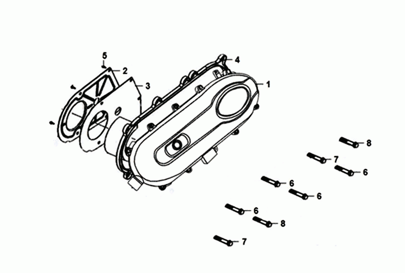 Motordeckel Sym Mio 50i 4T AC