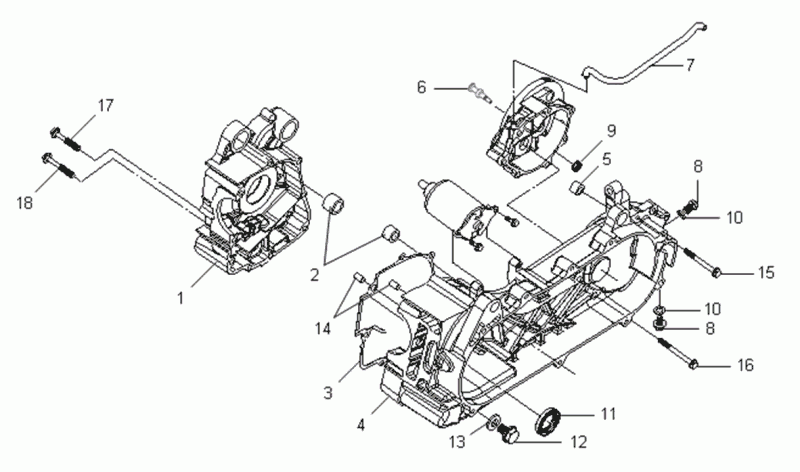 Kurbelgehäusedeckel rechts SYM VS125 Euro3
