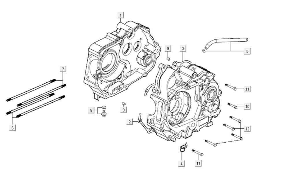Kurbelgehäuseteile Kymco K-Rohr 125cc
