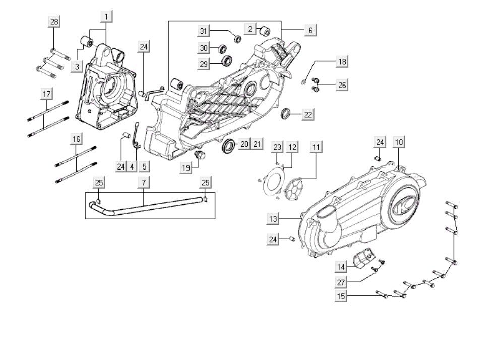Kurbelgehäuseteile Kymco People S 300i