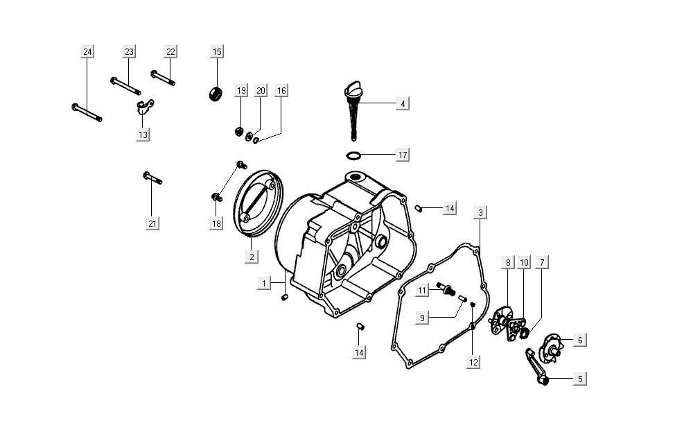 Kurbelgehäusehelft-R Kymco K-Pipe 4-Takt Weiß