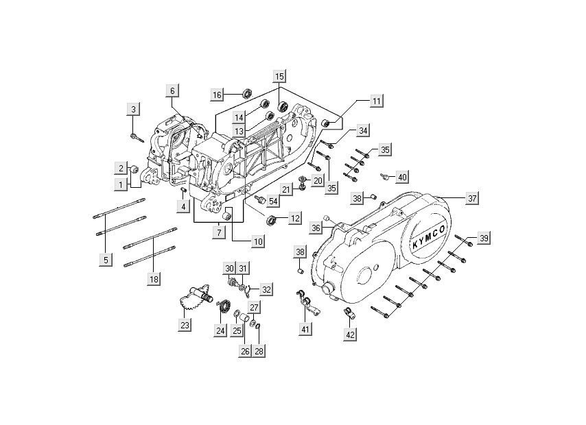 Sump - Kickstarterhaube Kymco Filly 4-Takt silber