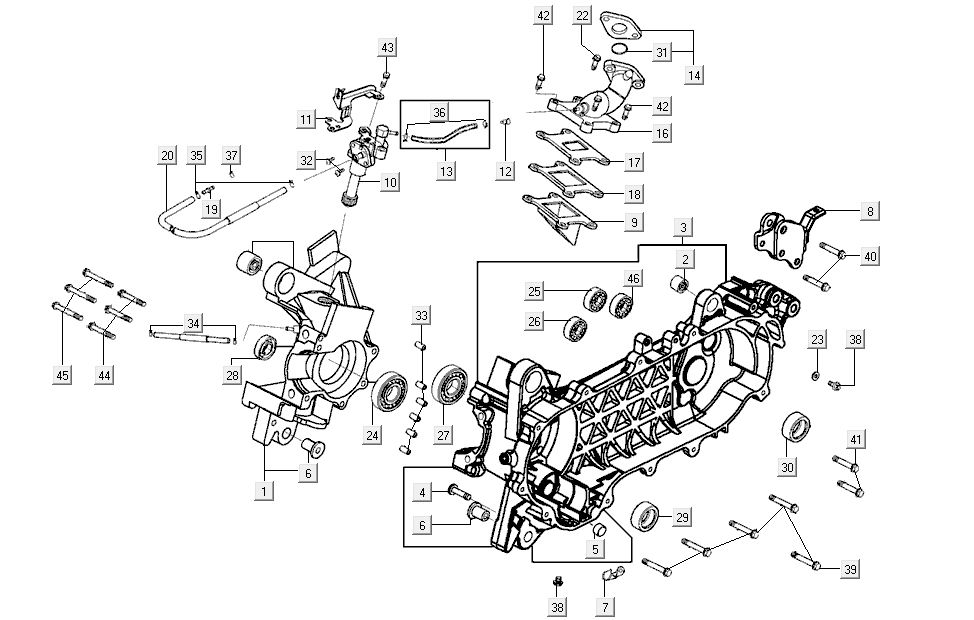 Ölpumpe - Einlass Kymco G-Dink 2-Takt Dunkelgrau