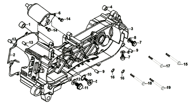 Kurbelgehäuse links Sym Jet 14 125I E4