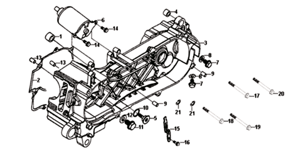 Kurbelgehäuse links Sym Symphony ST 200I
