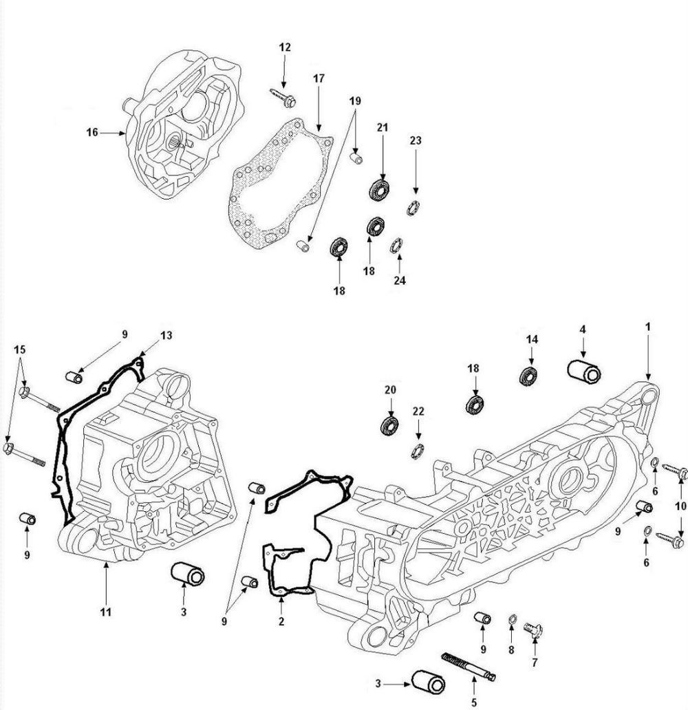 Kurbelgehäuse Peugeot Tweet 4-Takt