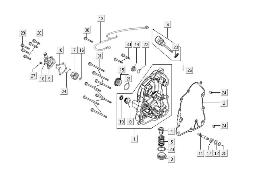 Kurbelgehäuse rechts Kymco Downtown 125i