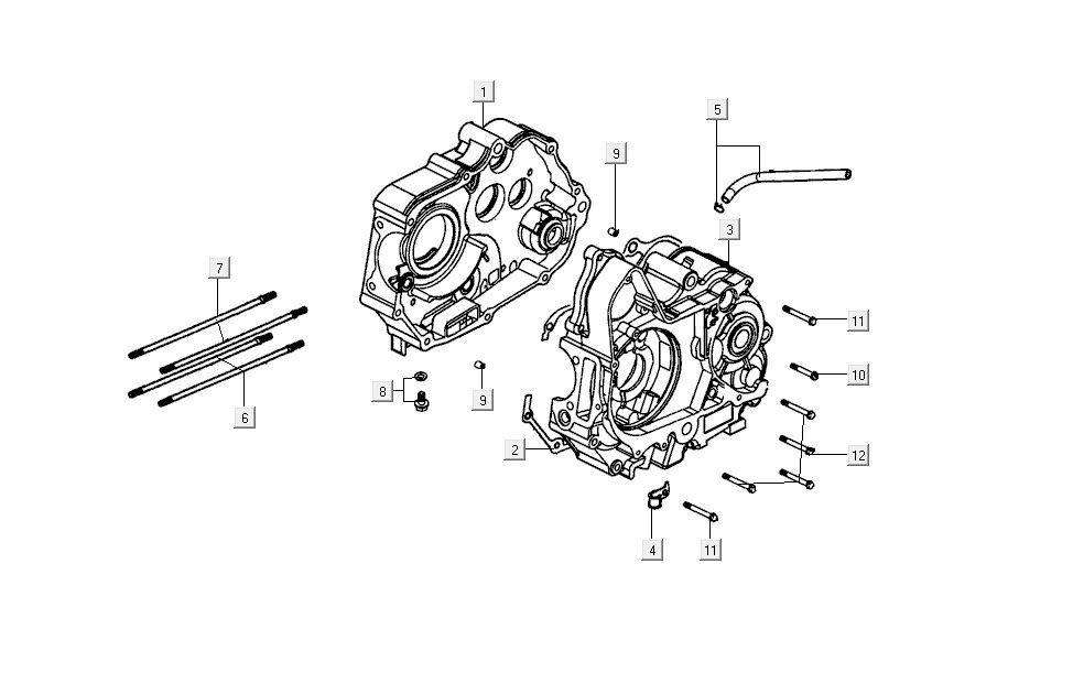 Kurbelgehäusehälften Kymco K-Pipe 4-Takt Gloss Black