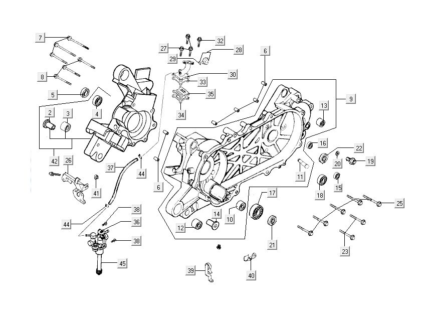 Sumpfdeckel Kymco Super9 2t LC Boden mattschwarz-silber