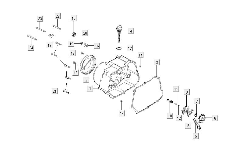 Kurbelgehäusekupplung Kymco Activ 4-Takt Silber