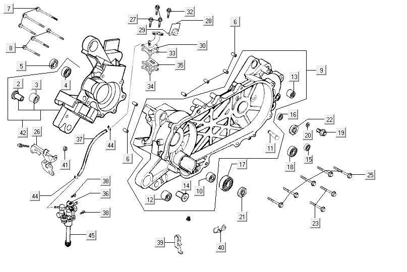 Kurbelgehäuse-Ölpumpe Kymco Super9 2t lc o.m mattschwarz-gelb