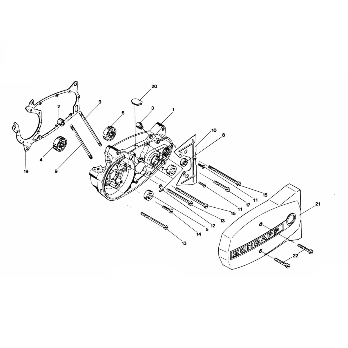 Kurbelgehäuse Zundapp C50 Sport 529-010