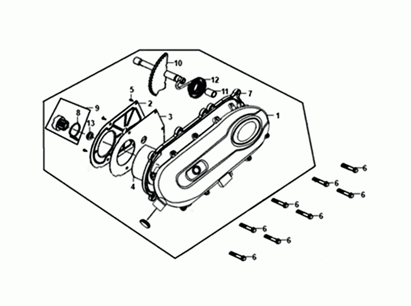 Linker Kurbelwellendeckel Sym Fiddle III Euro4