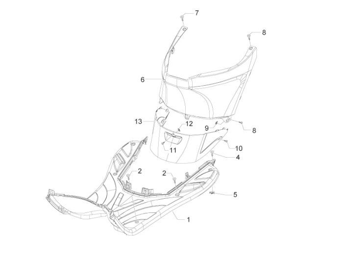 Trittbrett Piaggio Zip 2000 2-Takt AC