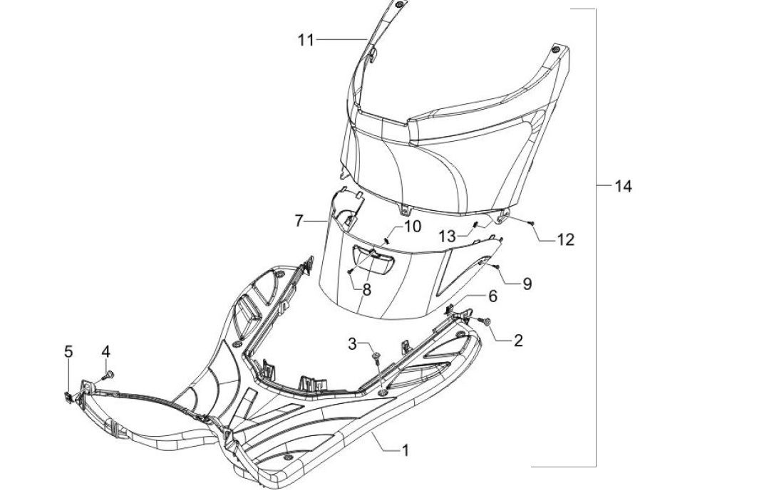 Trittbrett Piaggo Zip 4-Takt (Euro4-Einspritzung IGET)
