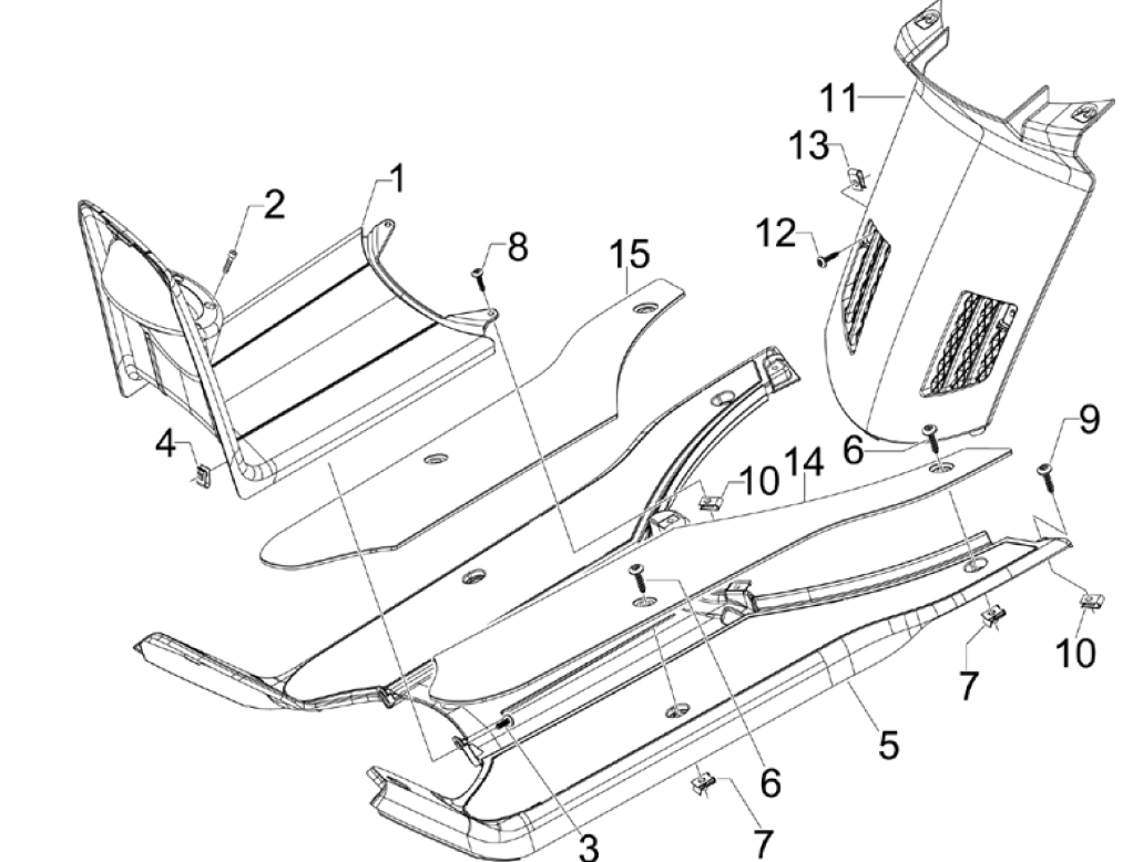 Fußbrett - Piaggio NRG Power 50 2-Takt LC Euro 4-Fußstütze