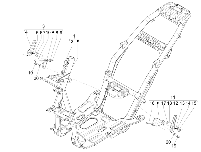 Fahrwerk/Rahmen Piaggio NRG Power DD 2007-2017