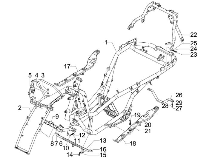 Fahrgestell /Rahmen Piaggio MP3 300LT Sport 2009-2014