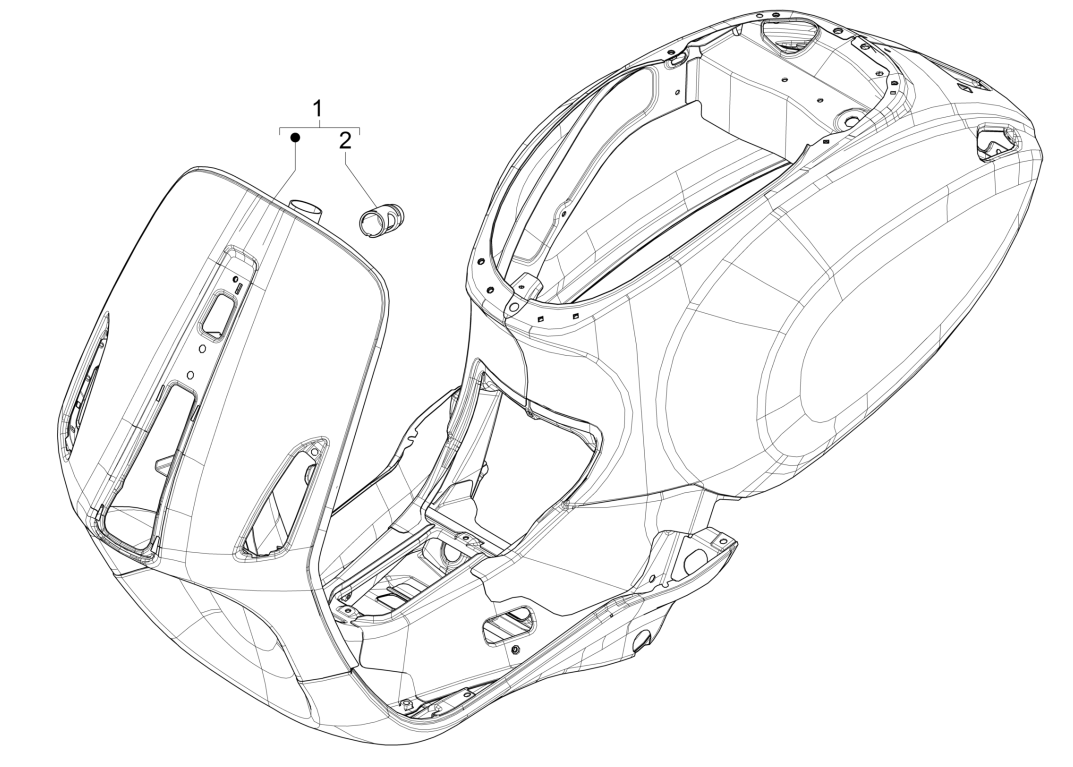 Fahrwerk/ Rahmen Vespa Sprint 4-Takt 3V (Euro4-Injektion IGET) Mattgelb 974/A