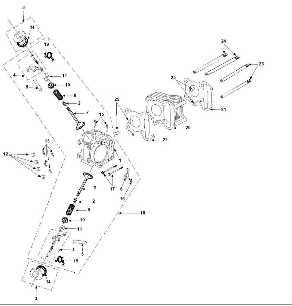 Zylinder-Zylinderkopf Peugeot Tweet 4-Takt