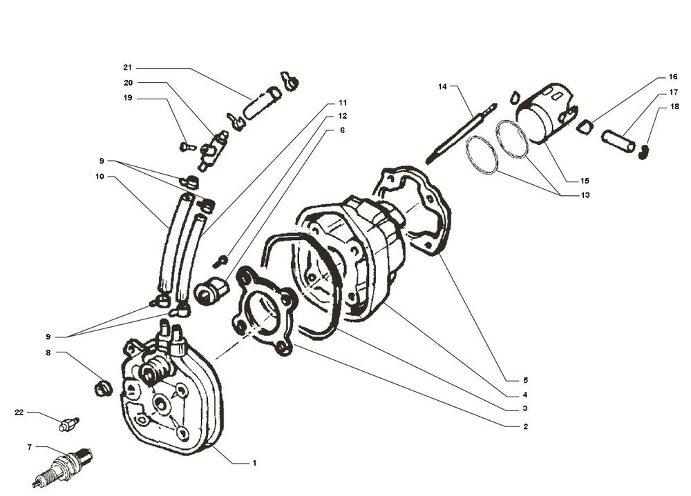 Zylinder - Kolben Yamaha Jog-RR 50 2T LC