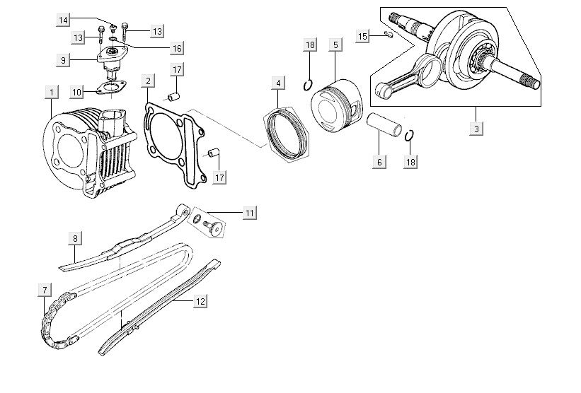 Zylinder-Kurbelwelle AGILITY CITY 16 4T 150