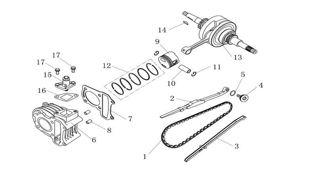 Zylinder-Kurbel AGM Ape50 braun