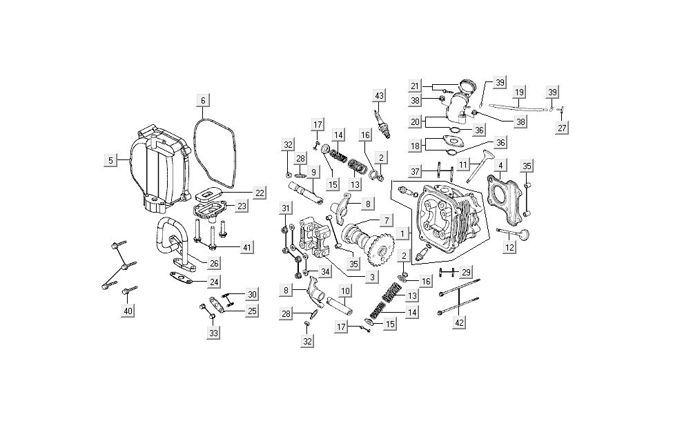 Zylinder-Zubehör Kymco Super8 4-Takt ab 2009 Mattschwarz