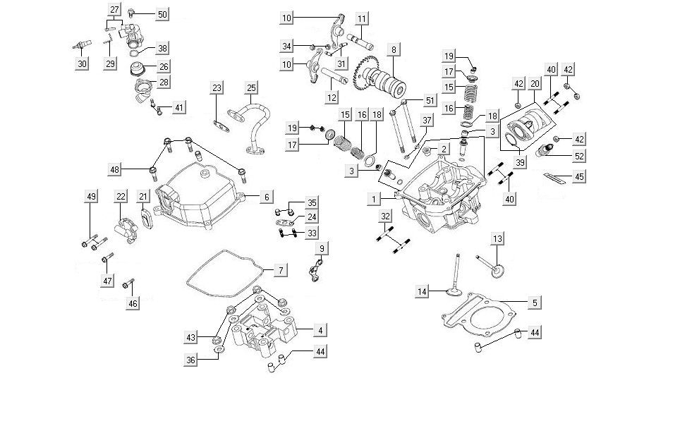 Zylinderkopf - Nockenwelle Kymco MXU 300 4T LC