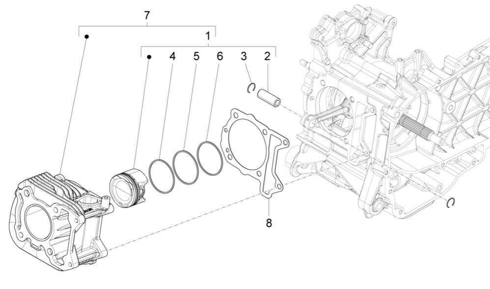 Zylinder Piaggio Liberty 125 4-Takt 3V IE ABS (IGET Euro 5)