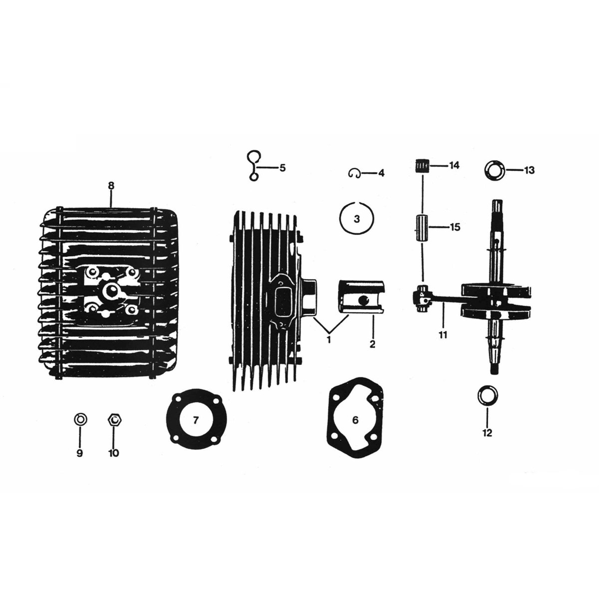 Zylinder - Kurbelwelle Zundapp KS 50 530-500 und 510