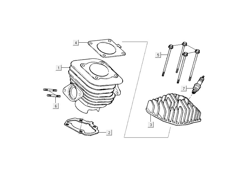 Zylinder Kymco Grand Dink 2-Takt Anthrazit
