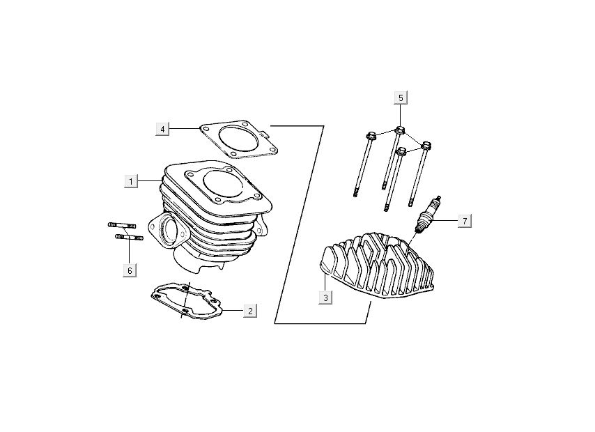 Zylinder Kymco People 2-Takt blau