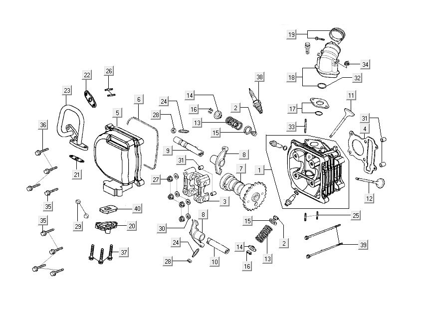 Zylinder Kymco Sento 4-Takt Red