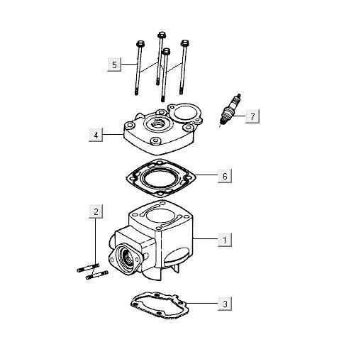 Zylinder Kymco Super9 2t lc om mattschwarz-gelb