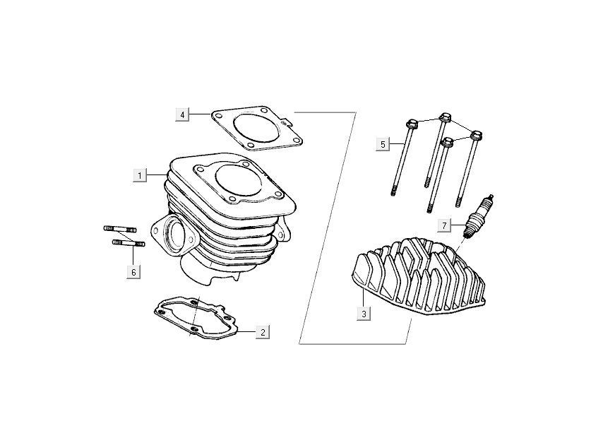 Zylinder Kymco Super9 ac om mattschwarz silber