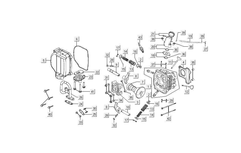 Zylinder-Zubehör Kymco Super 8 4-Takt (2007-2009) Blau gelb