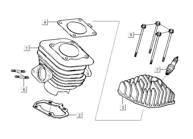 Zylinder Kymco Vitality 2t ac rot