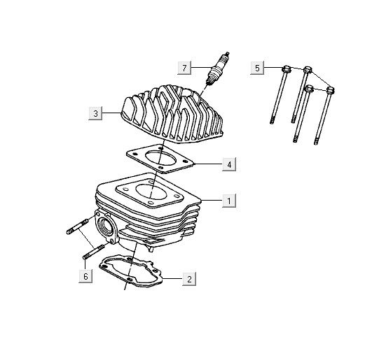Zylinder Kymco ZX 2t Wechselstrom blau-silber