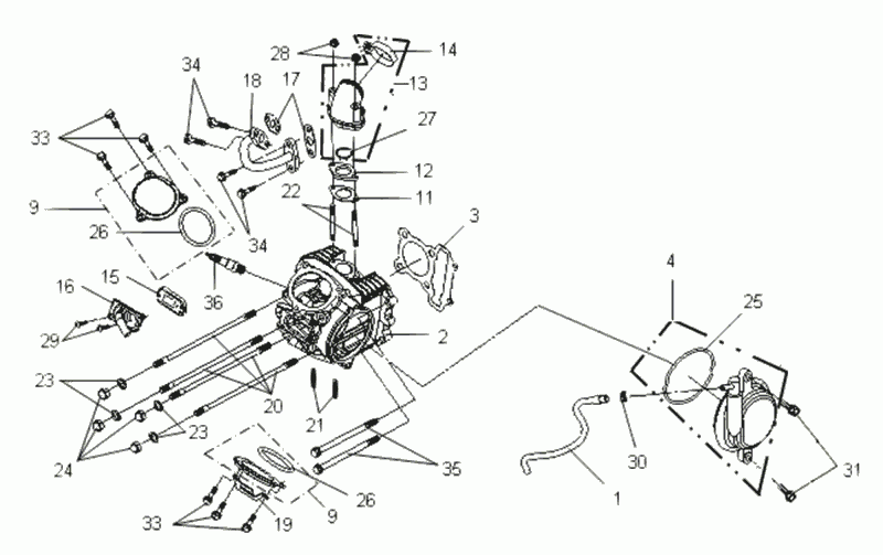 Zylinderkopf SYM VS 125 Euro3
