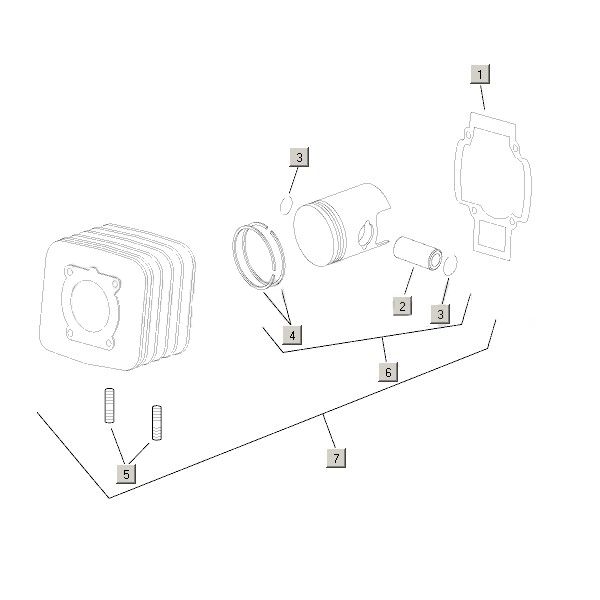 Zylinder+Kolben Aprilia Mojito Custom 2t (Piaggio-Motor) 2004 - 2010