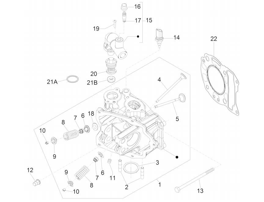 Zylinderkopf - Ventile GTS 125 IE