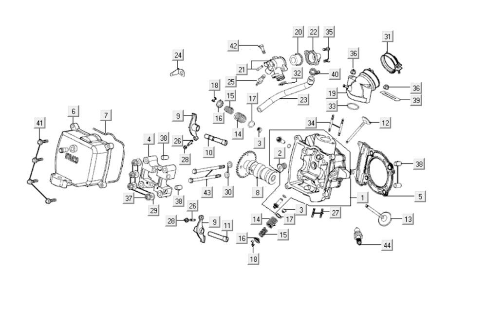 Zylinderkopf - Ventildeckel Kymco Grand Dink 250cc