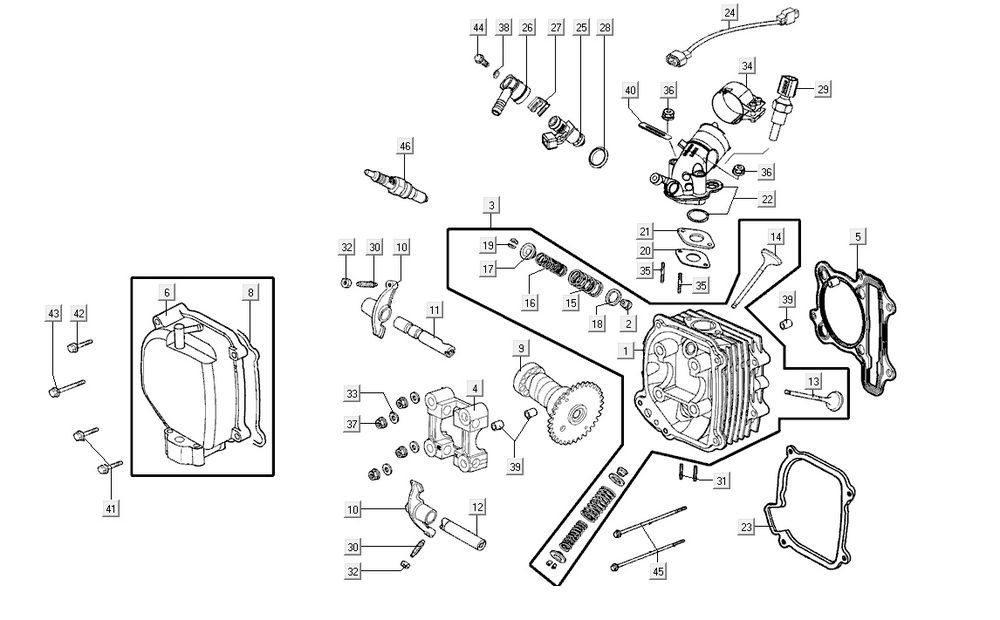 Zylinderkopf AGILITY 16+ 4T 200i Mattes Metallic-Silber